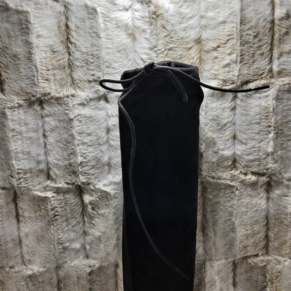 So MeBlack Faux Suede Stretch OTK Thigh Boot 4" Chunky Heels Size 6.5 - Picture 5 of 9